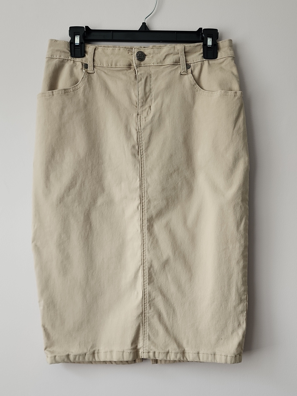 Sleek Neutral Pencil Skirt in Beige for Women